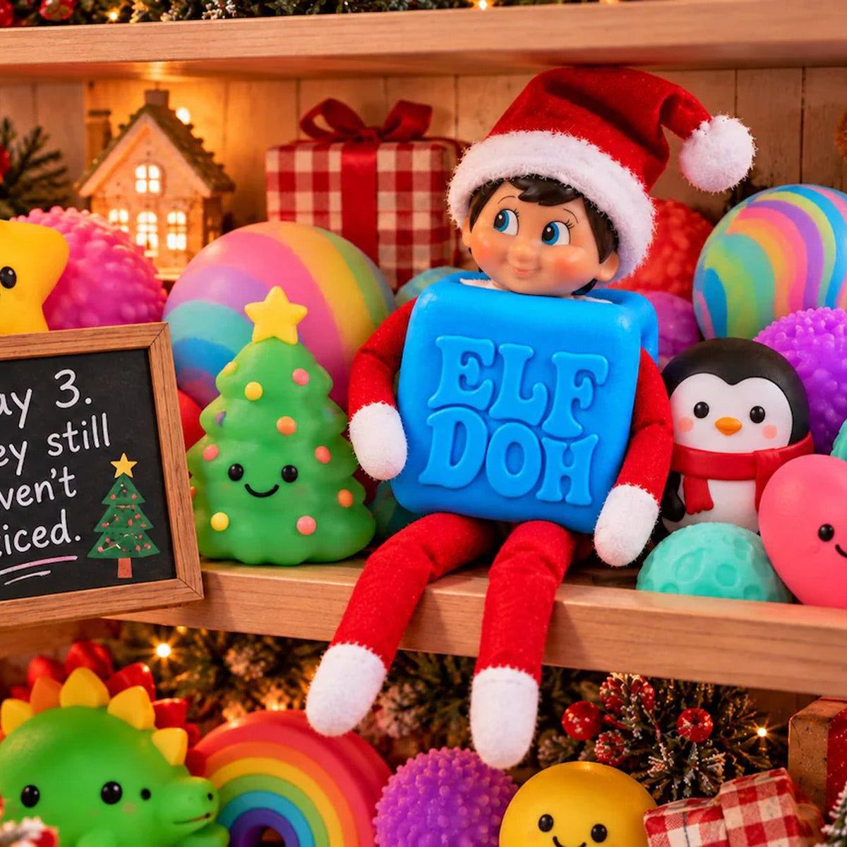 Squishy Elf Kostüm, 3D-gedrucktes Weihnachts-Elf-Outfit, lustiges Squishy-inspiriertes Elf-Accessoire