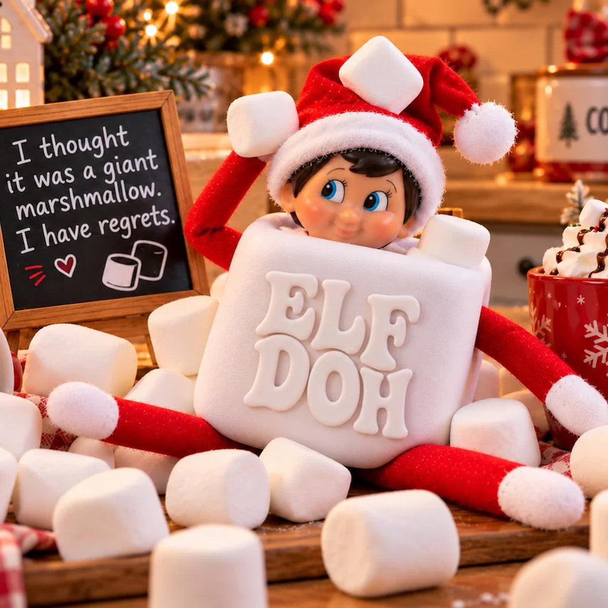 Squishy Elf Kostüm, 3D-gedrucktes Weihnachts-Elf-Outfit, lustiges Squishy-inspiriertes Elf-Accessoire