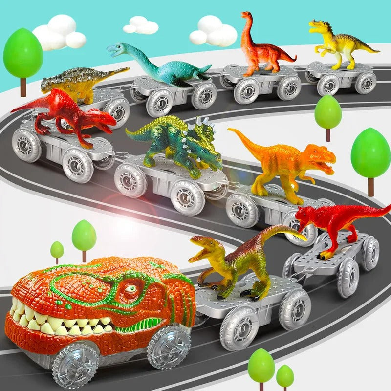 Dinosaur Track Adventure – Flexible Rennbahn mit leuchtender Lok