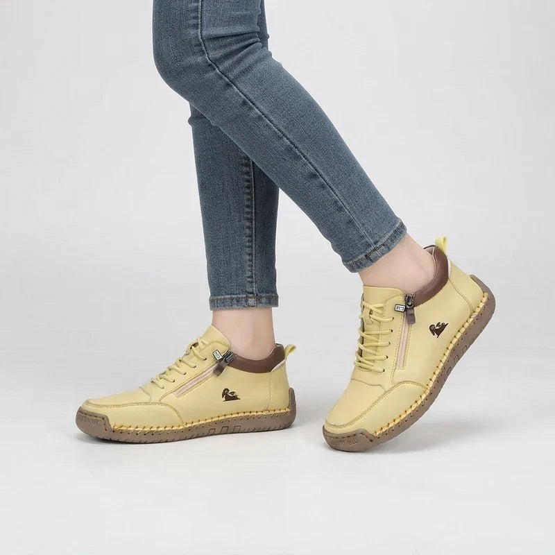 Komfort-Sneaker mit Seitlichem Reißverschluss für Breite Füße