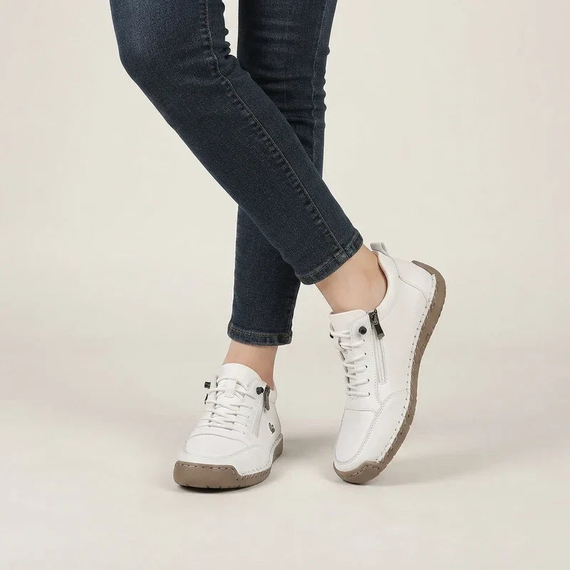 Komfort-Sneaker mit Seitlichem Reißverschluss für Breite Füße