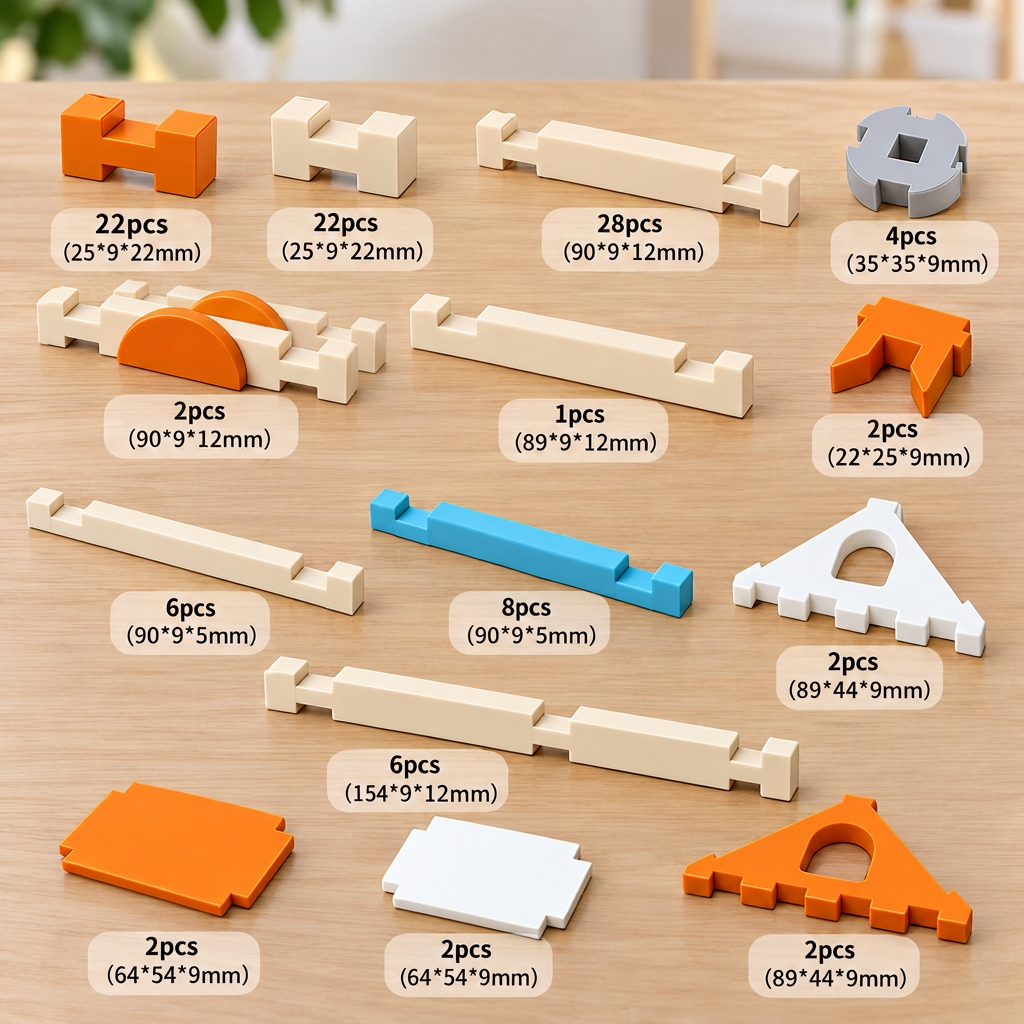 Montessori Holzbausteine-Set – natürliches Stapel- und Konstruktionsspielzeug