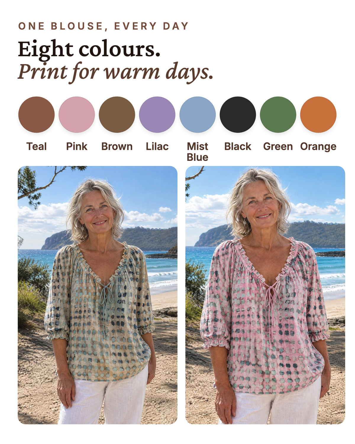 Boho Print Blusenshirt mit Bindenausschnitt