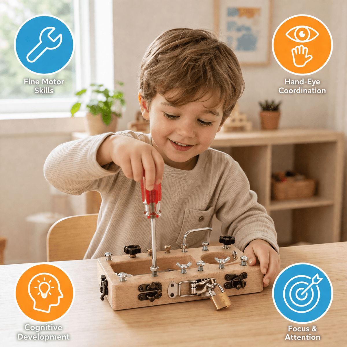Montessori Schraubendreher-Werkzeugbrett