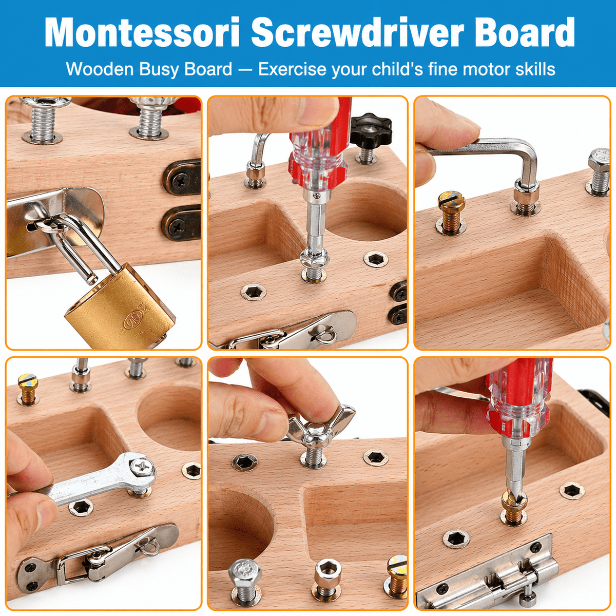 Montessori Schraubendreher-Werkzeugbrett