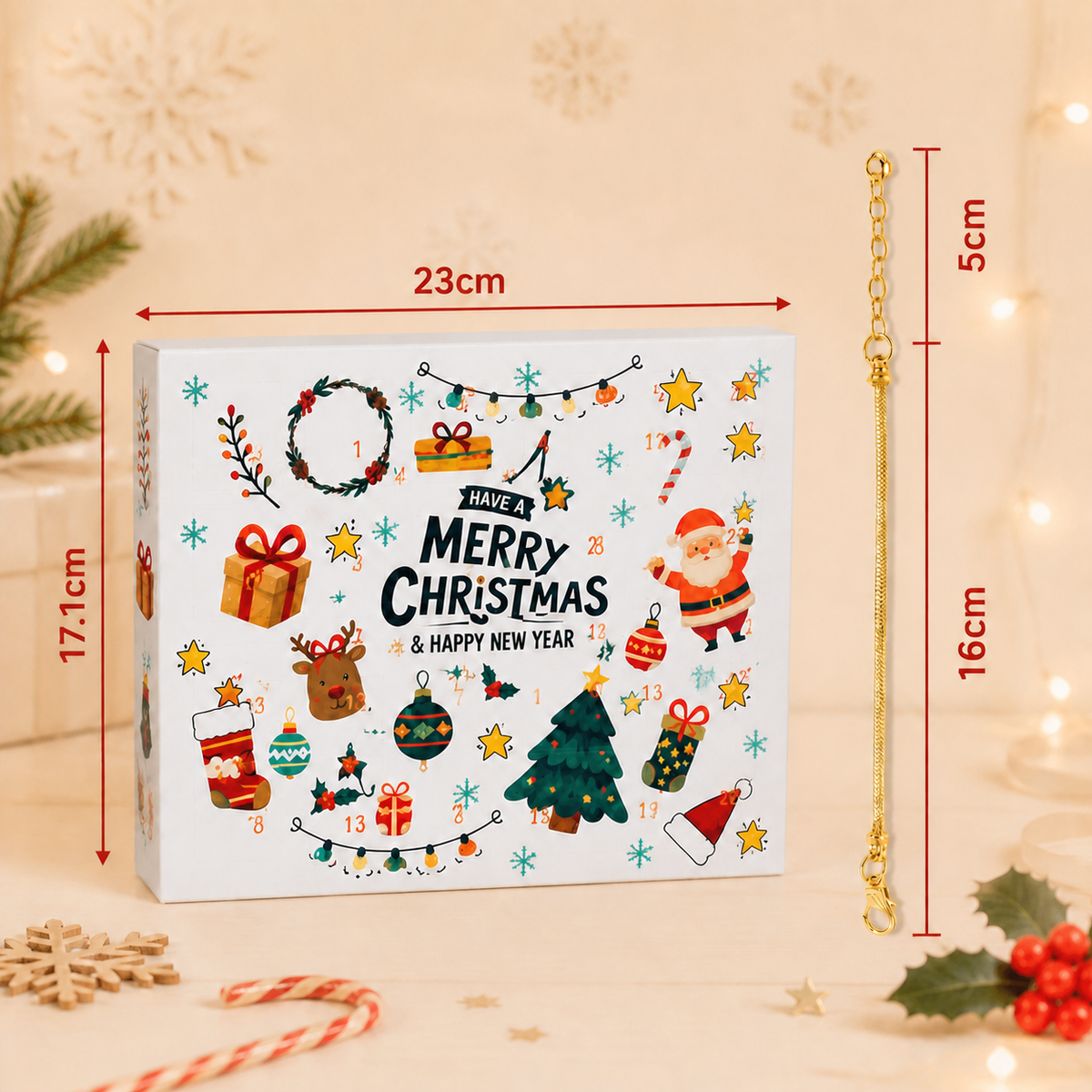 24-Tage Weihnachts-Armband-Adventskalender – DIY Schmuckbastelset für Mädchen