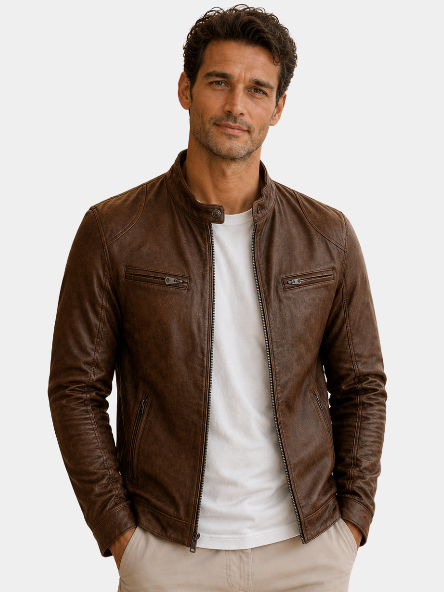 Herren Reißverschluss-Jacke mit Stehkragen und Reißverschlusstaschen