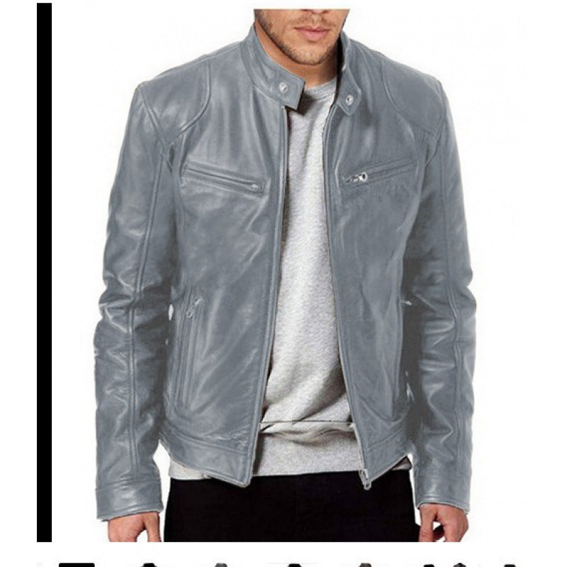 Herren Reißverschluss-Jacke mit Stehkragen und Reißverschlusstaschen