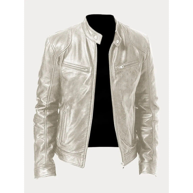 Herren Reißverschluss-Jacke mit Stehkragen und Reißverschlusstaschen