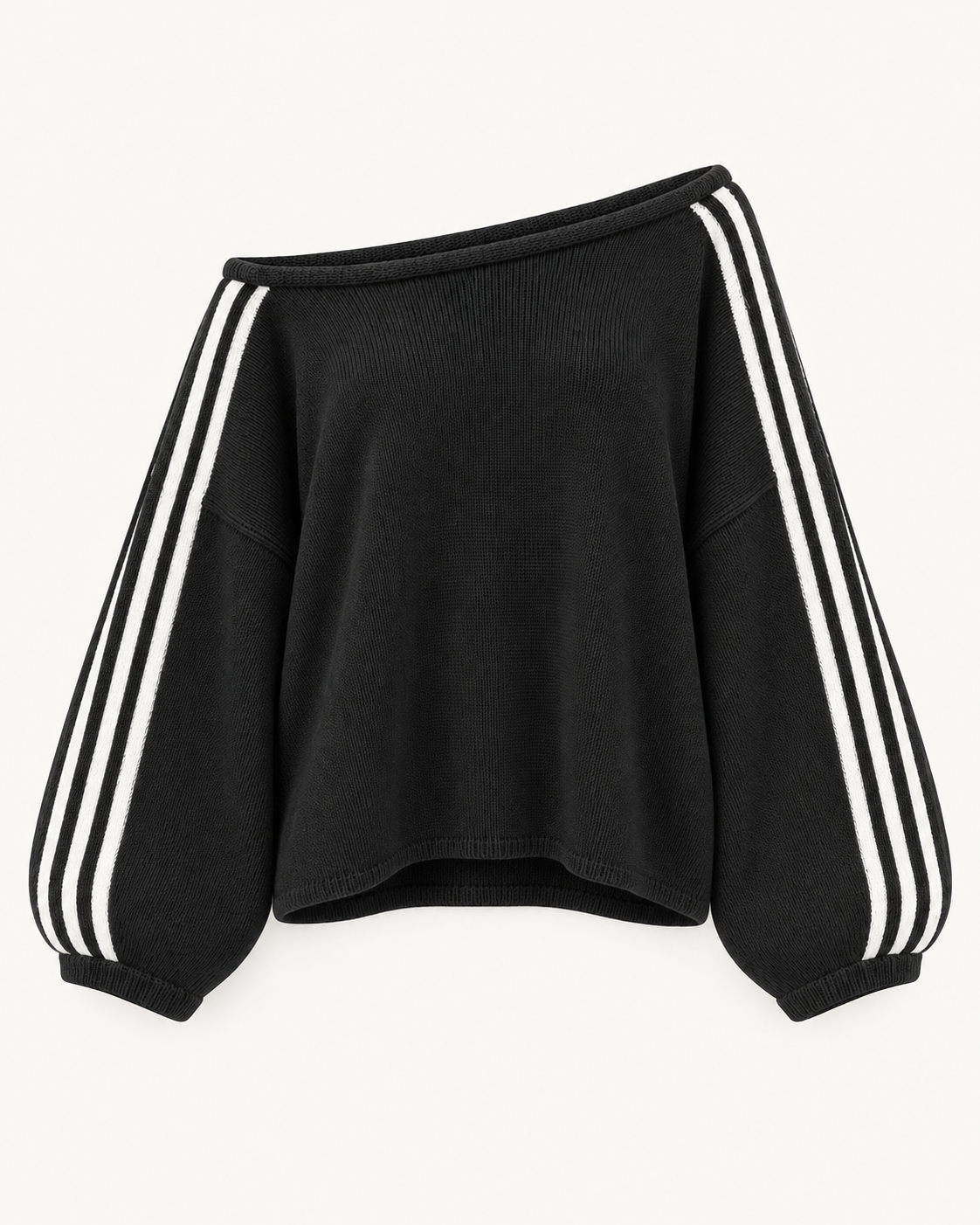 Off-Shoulder-Streifenpullover