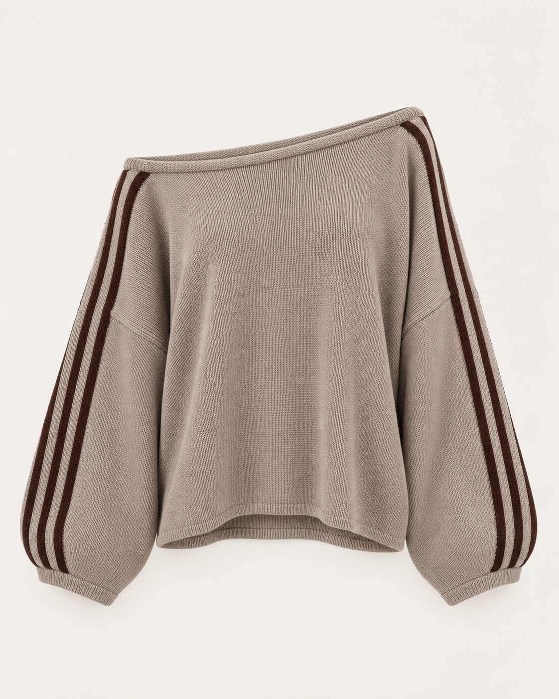 Off-Shoulder-Streifenpullover