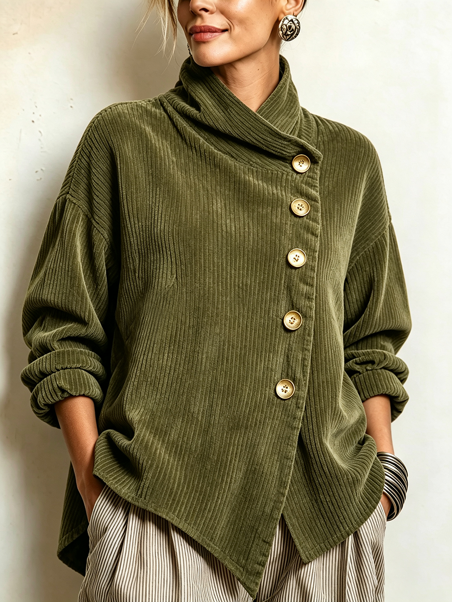 Capucine Pullover aus Cord mit hohem Kragen