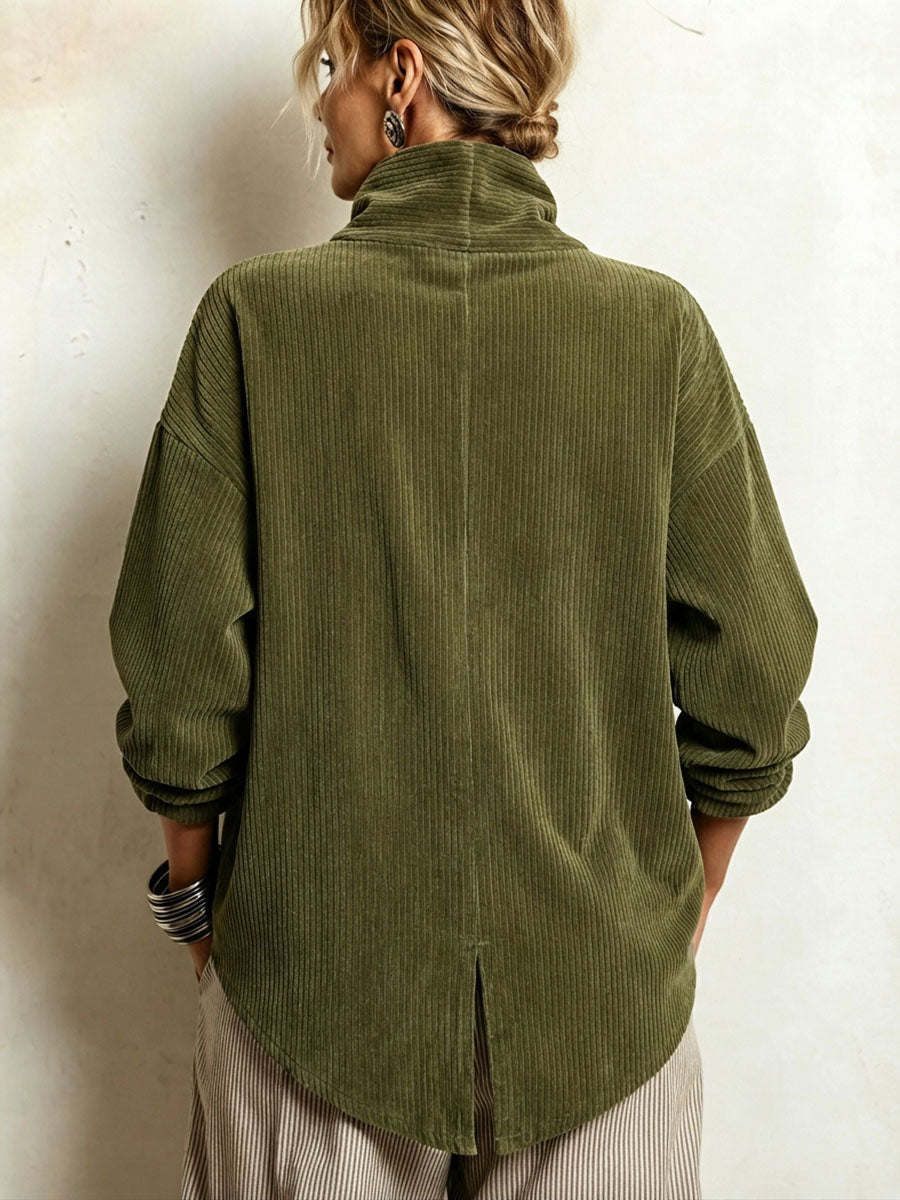 Capucine Pullover aus Cord mit hohem Kragen