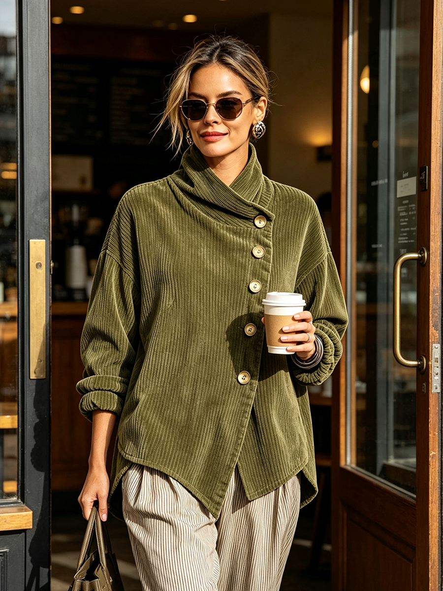 Capucine Pullover aus Cord mit hohem Kragen