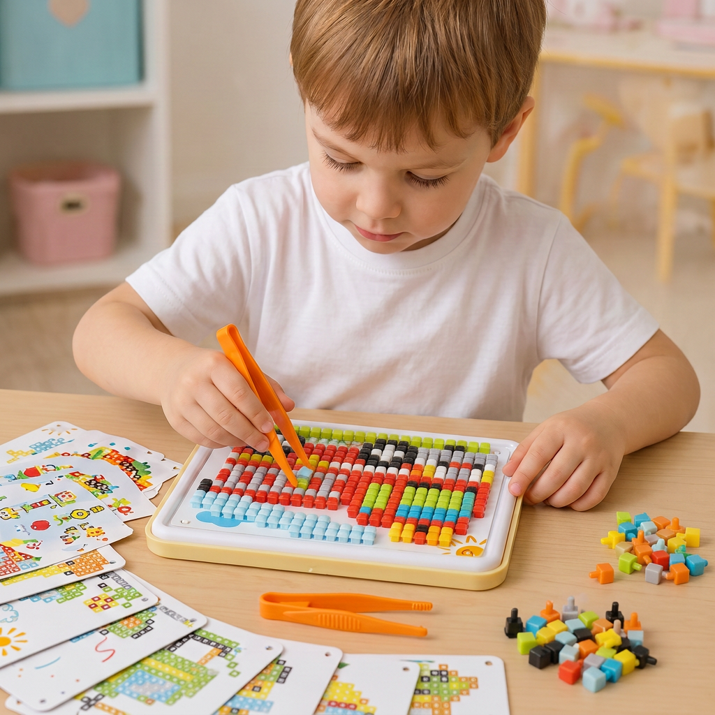 Montessori Lern-Steckmosaik-Board