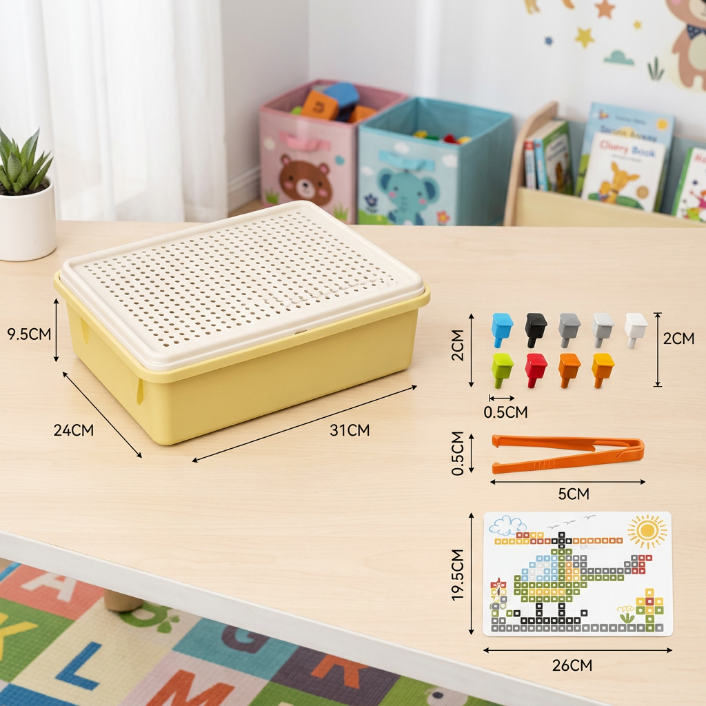 Montessori Lern-Steckmosaik-Board