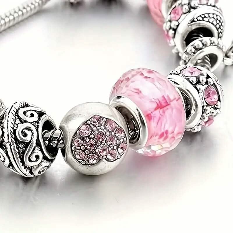 Rosa herzförmiges Anhänger-Armband