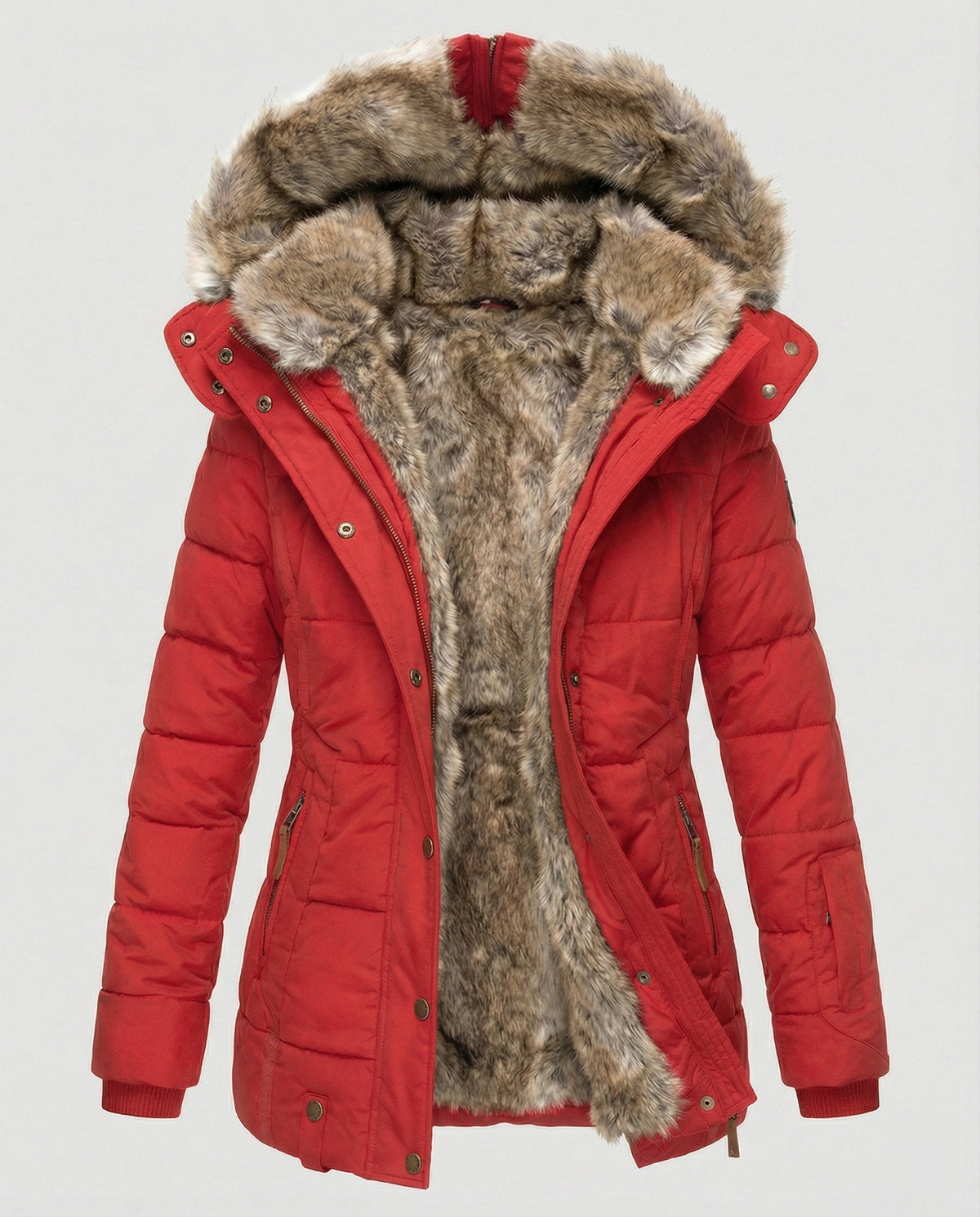 Warme wasserdichte Winterjacke mit Innenfutter und Kapuze