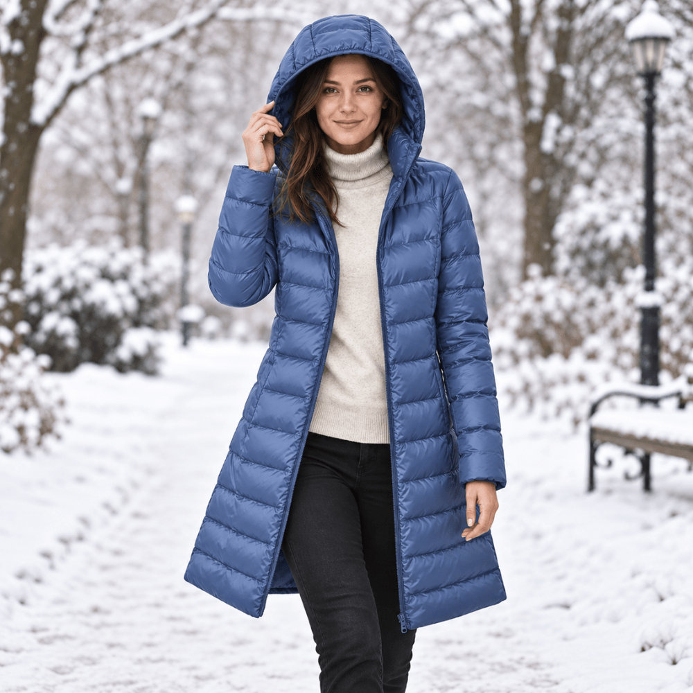 Puffer Coat, leichte faltbare Daunenjacke