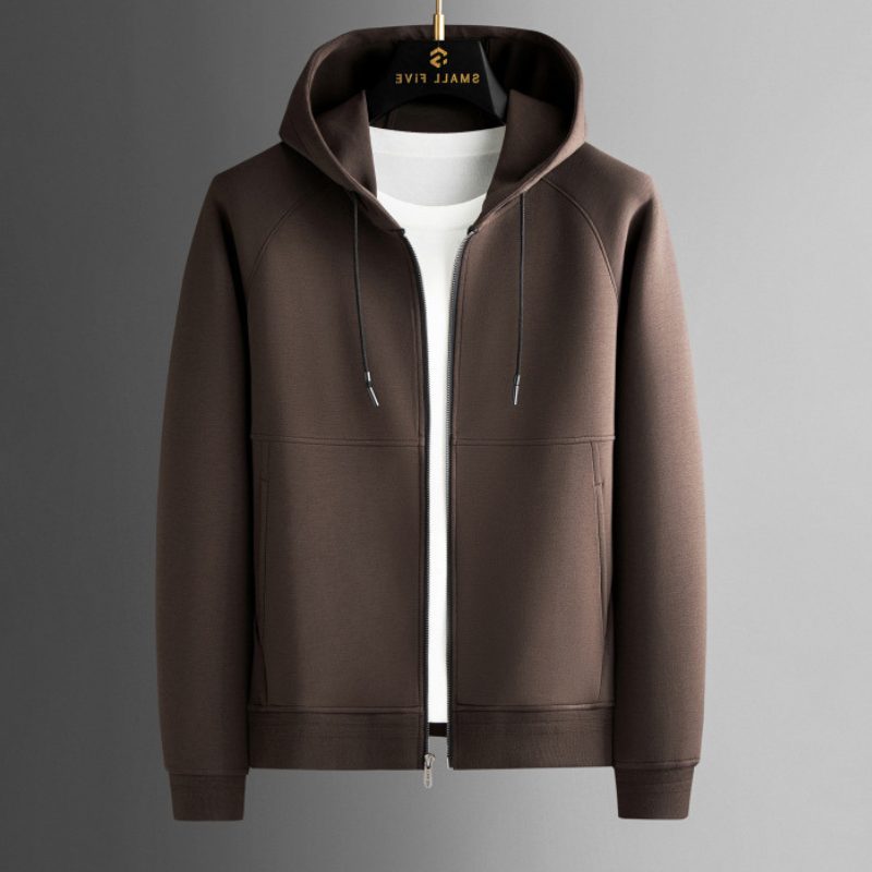 Herren-Trainingsanzug mit Reißverschluss – Kapuzenjacke und Jogger-Set mit Kordelzug-Taille für legere Alltagskleidung