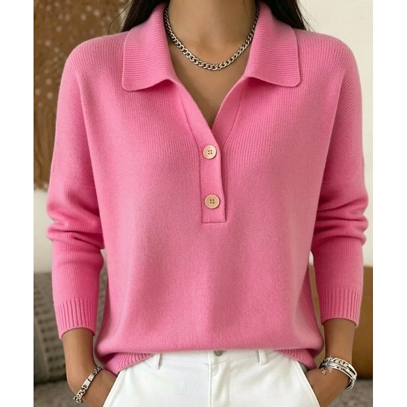 Eliza | Verfeinerter Knopf-Pullover mit Kragen