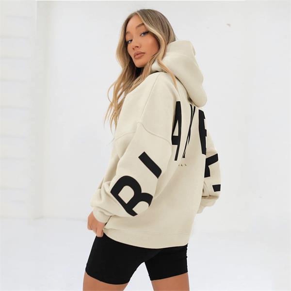 Damen Oversized Hoodie mit Rückenprint und Langarm