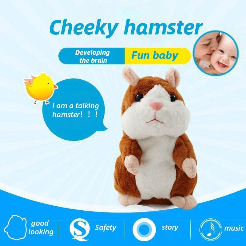 Sprechender Hamster Plüschtier – wiederholt alles, was Sie sagen, automatisches Kopfschütteln, lustiger Spaß für Kinder & Erwachsene