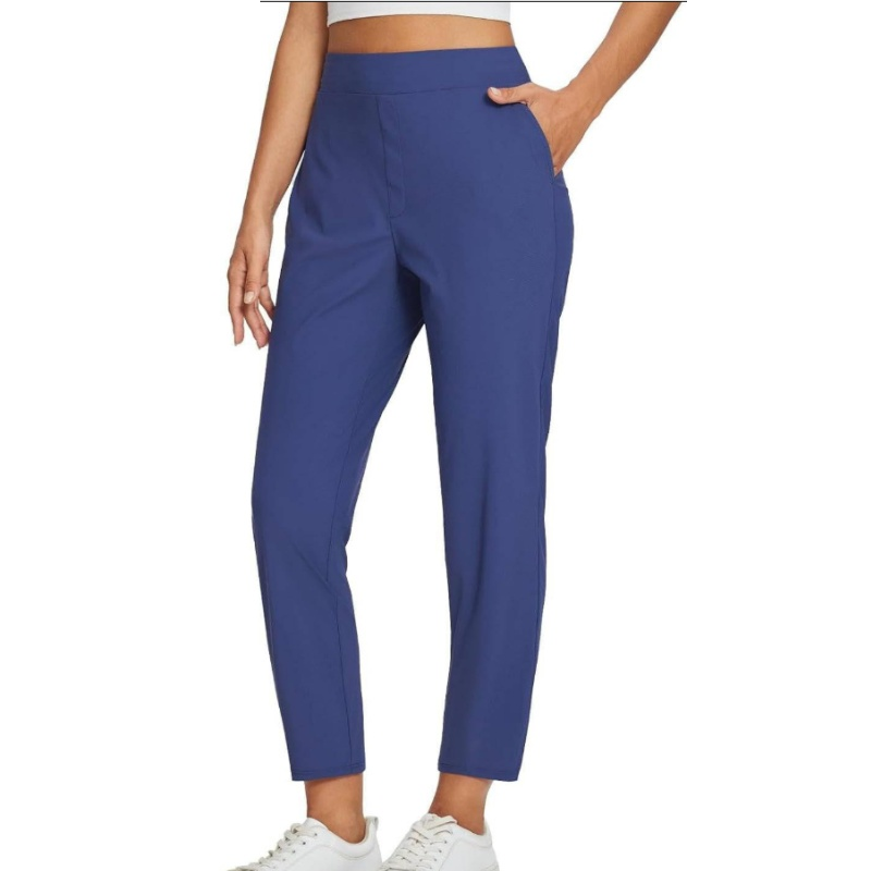 Damen-Hose mit hohem Bund und Reißverschlusstaschen – Leicht, Atmungsaktiv, Weich 26"/27" Knöchelhose