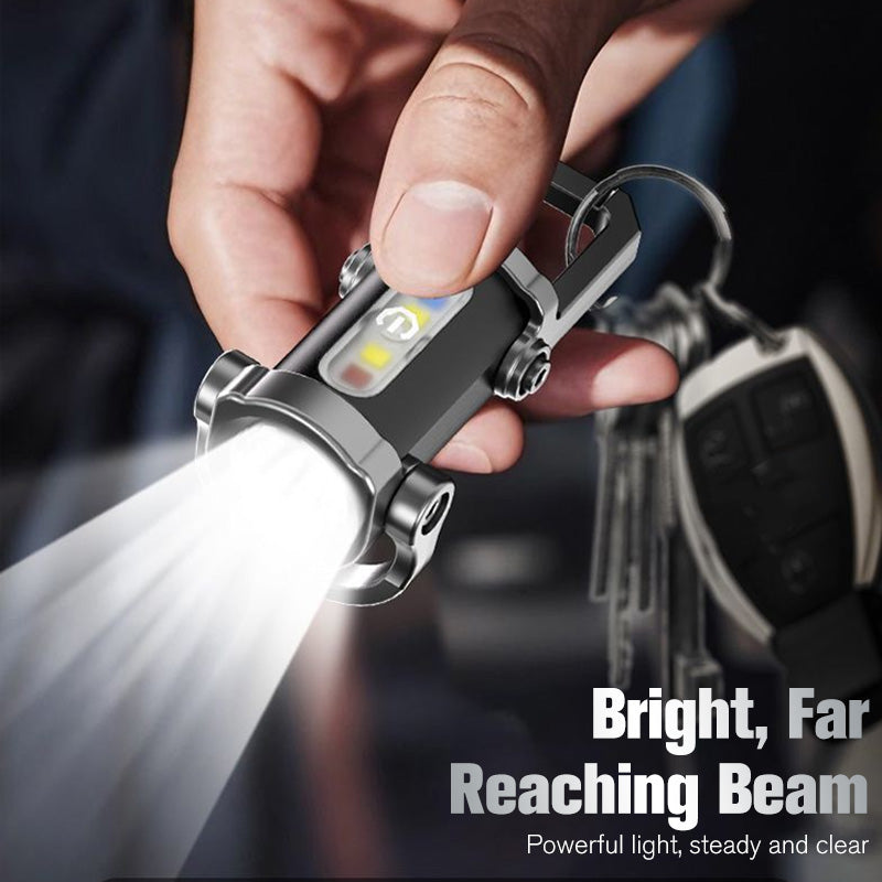 USB-C Wiederaufladbare Schlüsselanhänger-Taschenlampe 500 Lumen EDC Mini-Licht IPX6 Wasserdicht