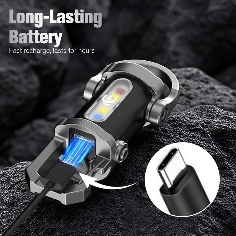 USB-C Wiederaufladbare Schlüsselanhänger-Taschenlampe 500 Lumen EDC Mini-Licht IPX6 Wasserdicht