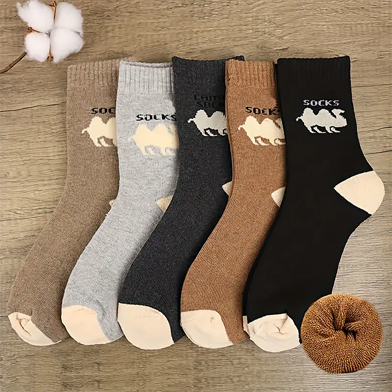 Vintage-Socken in Kunstwolle mit dickem Frottee-Futter