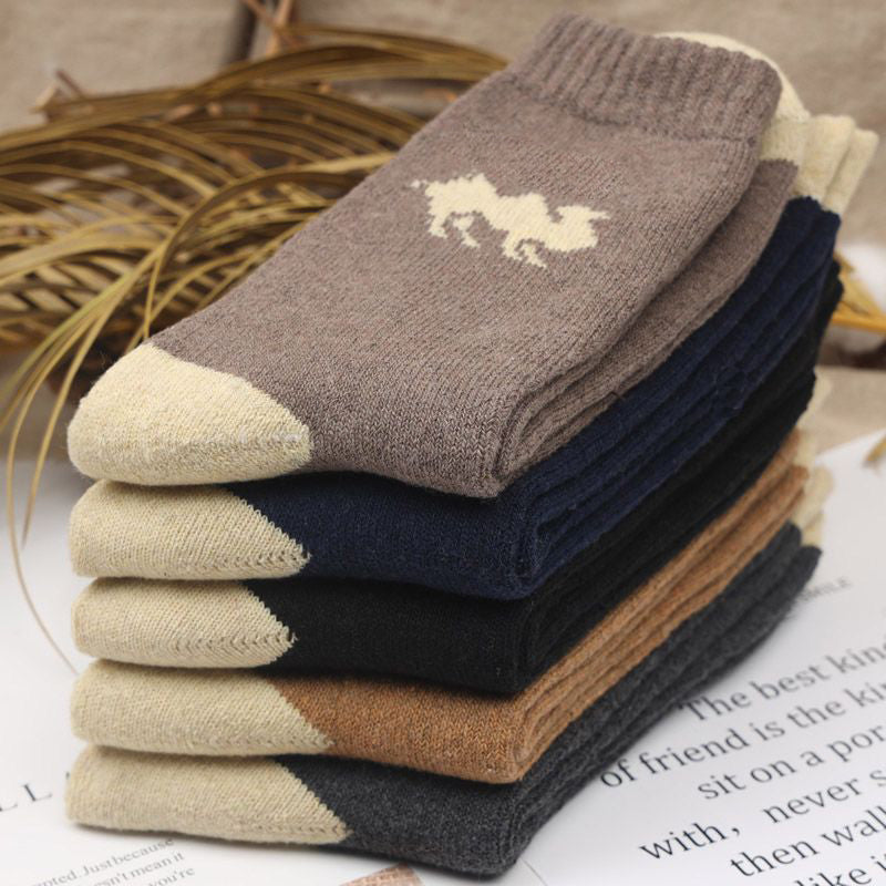 Vintage-Socken in Kunstwolle mit dickem Frottee-Futter
