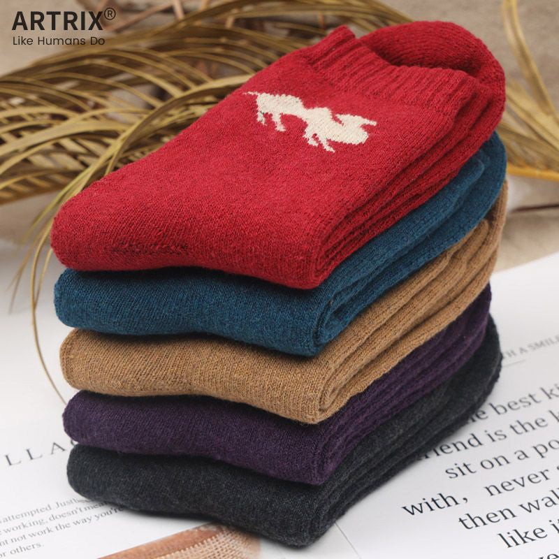 Vintage-Socken in Kunstwolle mit dickem Frottee-Futter