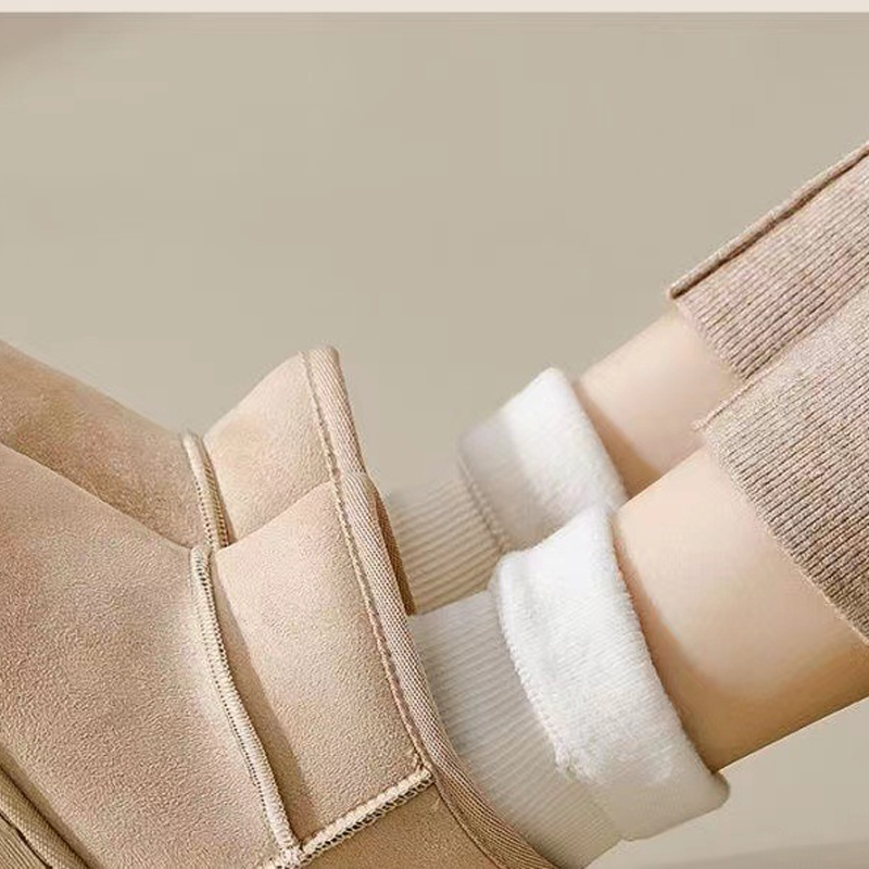 Dickere, warme einfarbige Socken für Damen, wadenlang