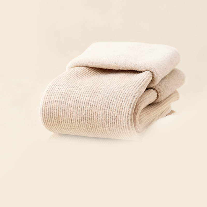 Dickere, warme einfarbige Socken für Damen, wadenlang