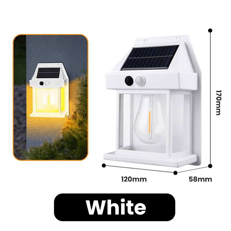 Solarbetriebenes Wandlicht mit Bewegungsmelder – wetterfest, automatisch ein/aus, einfach zu montieren für Garten und Wege