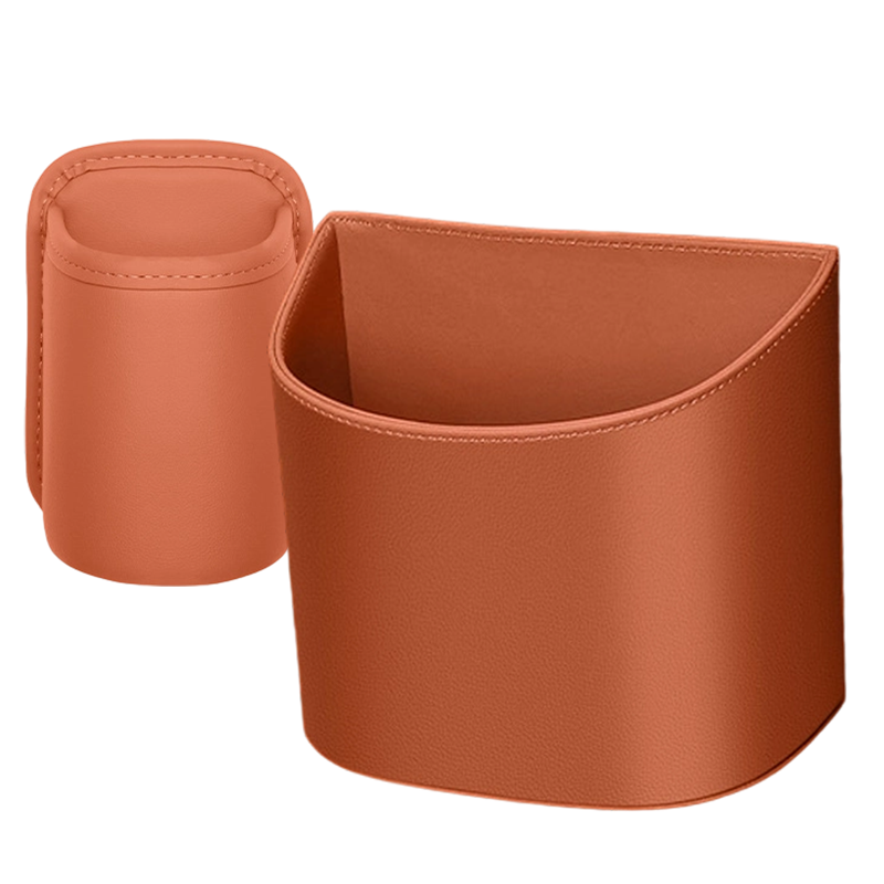 Leder Auto-Tür Getränkehalter – Breite Öffnung, einfacher Zugriff für Getränke & Handy. Clip-on sichere Passform. PU-Leder, robust & stilvoll.