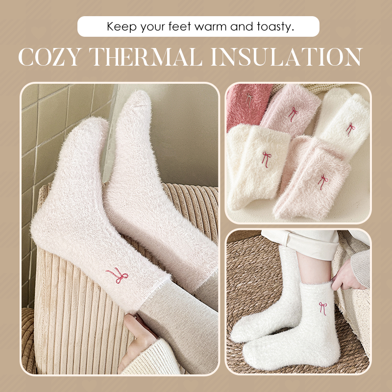3 Paar Damen Plüsch Nerz Socken