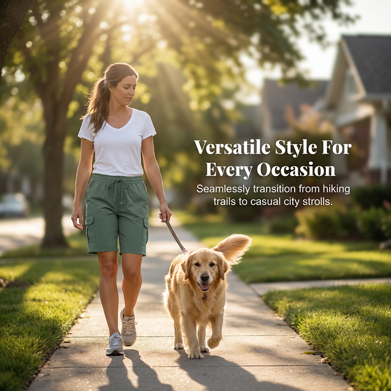 Damen Schnelltrocknende Cargo-Shorts mit Taschen