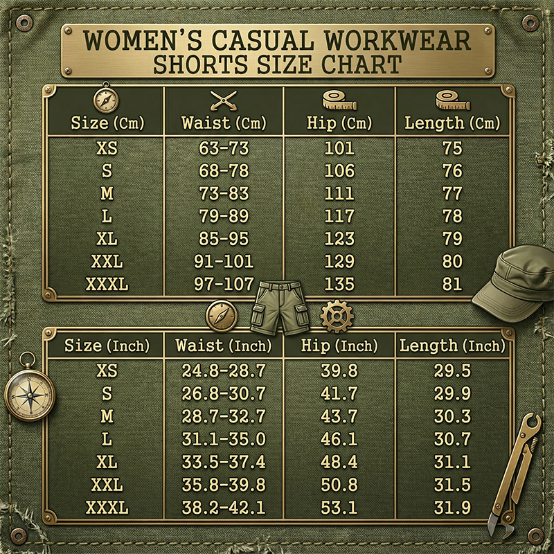 Damen Schnelltrocknende Cargo-Shorts mit Taschen