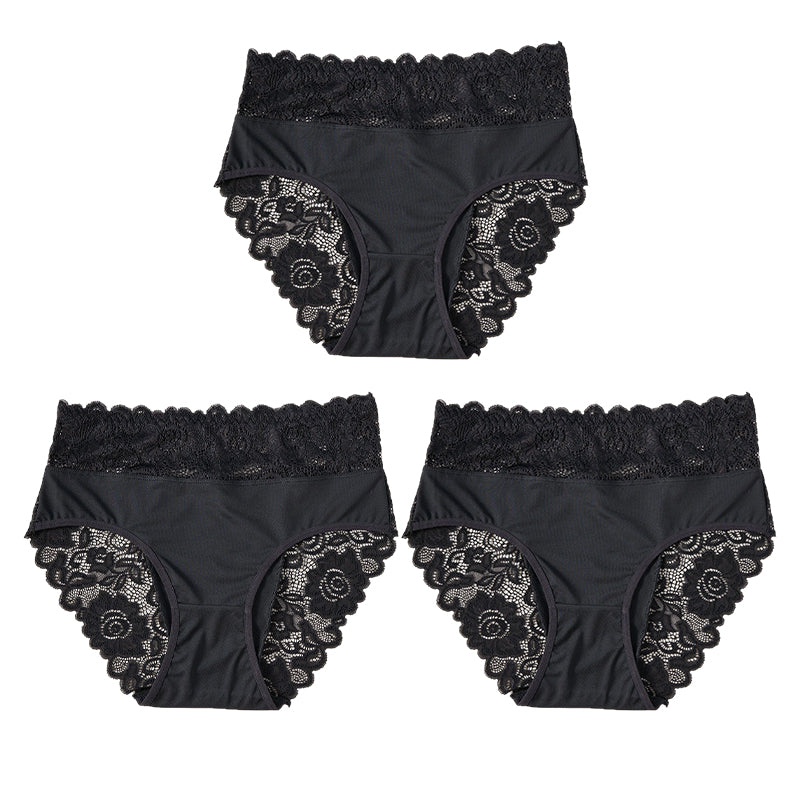 Damen weiche atmungsaktive Spitzenunterhose