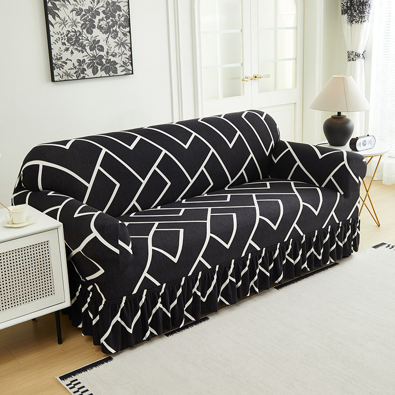 Universal Stretch Fitted Couch Slipcover – Hochelastischer Premium-Stoff, Eleganter Rüschensaum & Komplettes Wohnzimmer-Upgrade – Sofort-Sofa-Makeover in Minuten
