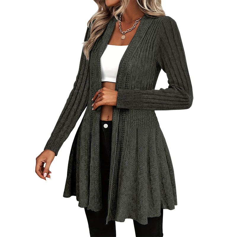 Elegante strukturierte offene Strickjacke – weich, mühelos und leicht zu stylen
