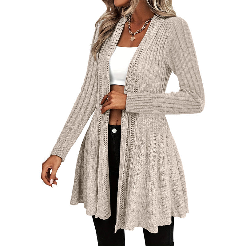 Elegante strukturierte offene Strickjacke – weich, mühelos und leicht zu stylen
