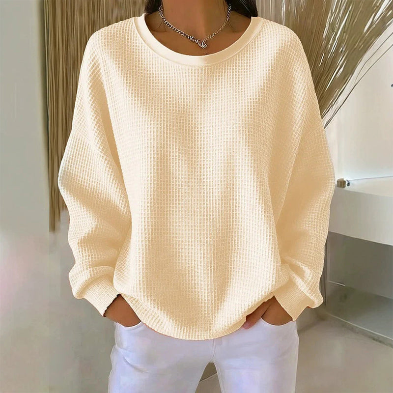 Waffelstruktur-Sweatshirt – Lockere Passform & Klassischer Stil für jeden Casual-Look