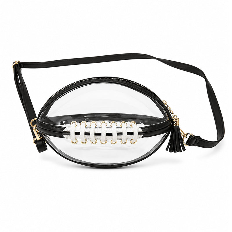Damen Transparente Football-förmige Umhängetasche
