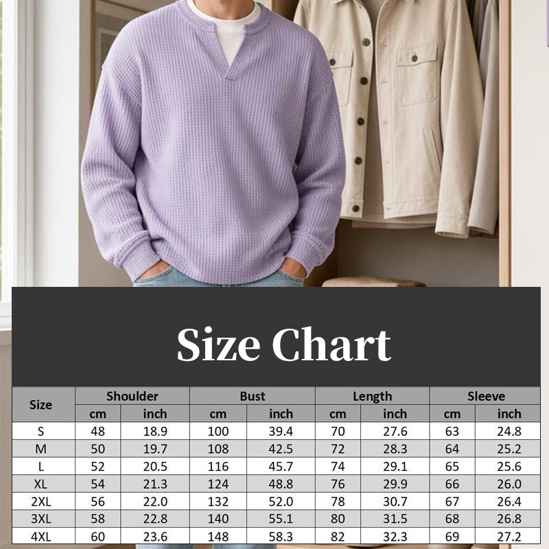 Herren Strukturiertes Waffel Langarm-Shirt im Lagen-Look