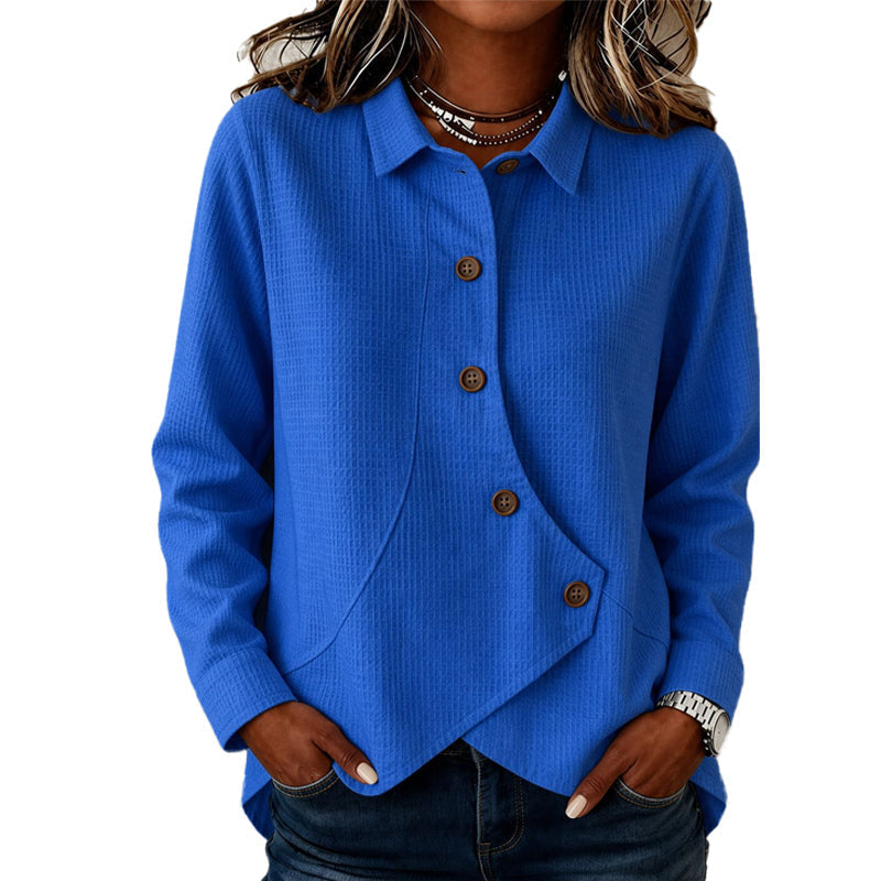 Weiches Waffel-Strick-Oberteil mit unregelmäßigem Saum