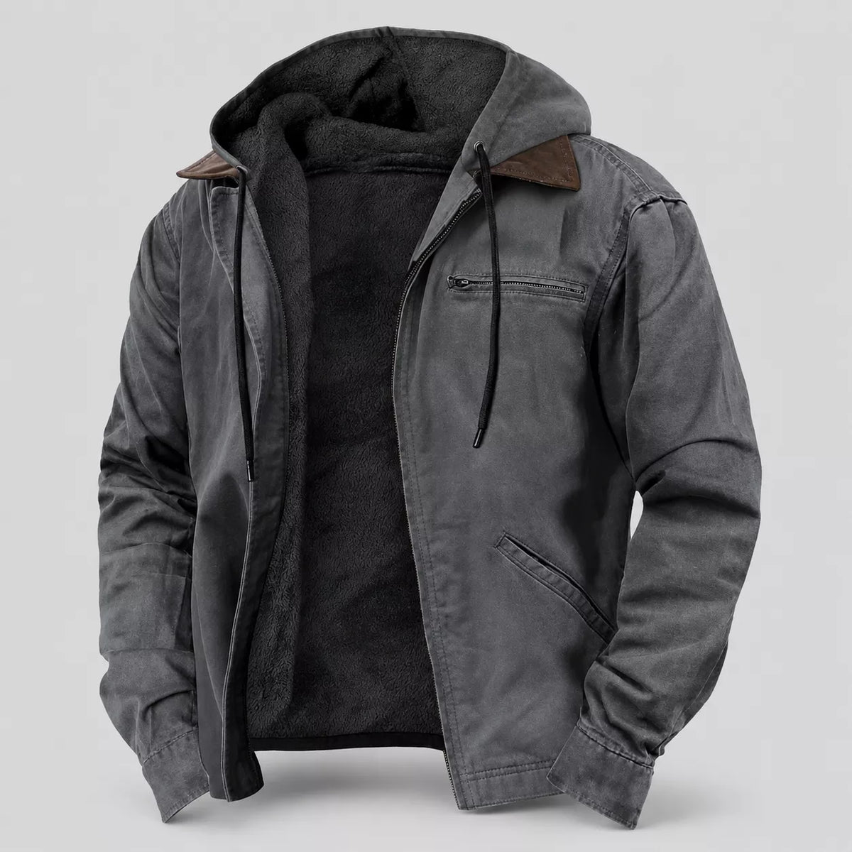 Arbeitsjacke mit Kapuze und Plüschfutter für Herren