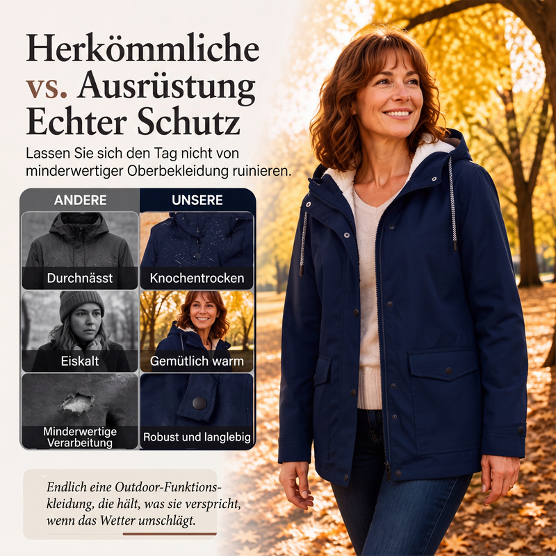 Winddichte Jacke mit weichem Fleecefutter und Kapuze – für alle Wetterlagen
